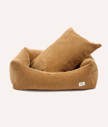 Mustard Corduroy Dog Bed, Snozy
