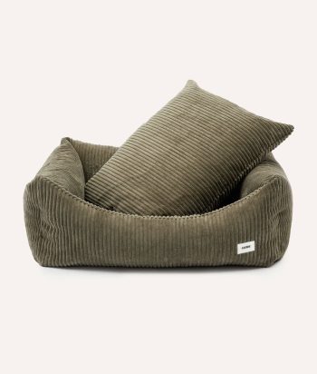 Green Corduroy Dog Bed, Snozy