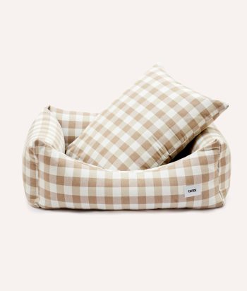 Vichy Beige Dog Bed, Snozy