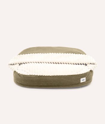 Hooded Dog Bed Green Corduroy, Maso