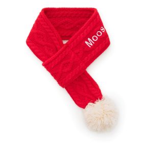 Red Cable Knit Dog Scarf from The Foggy Dog