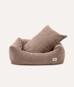 Beige Corduroy Dog Bed, Snozy
